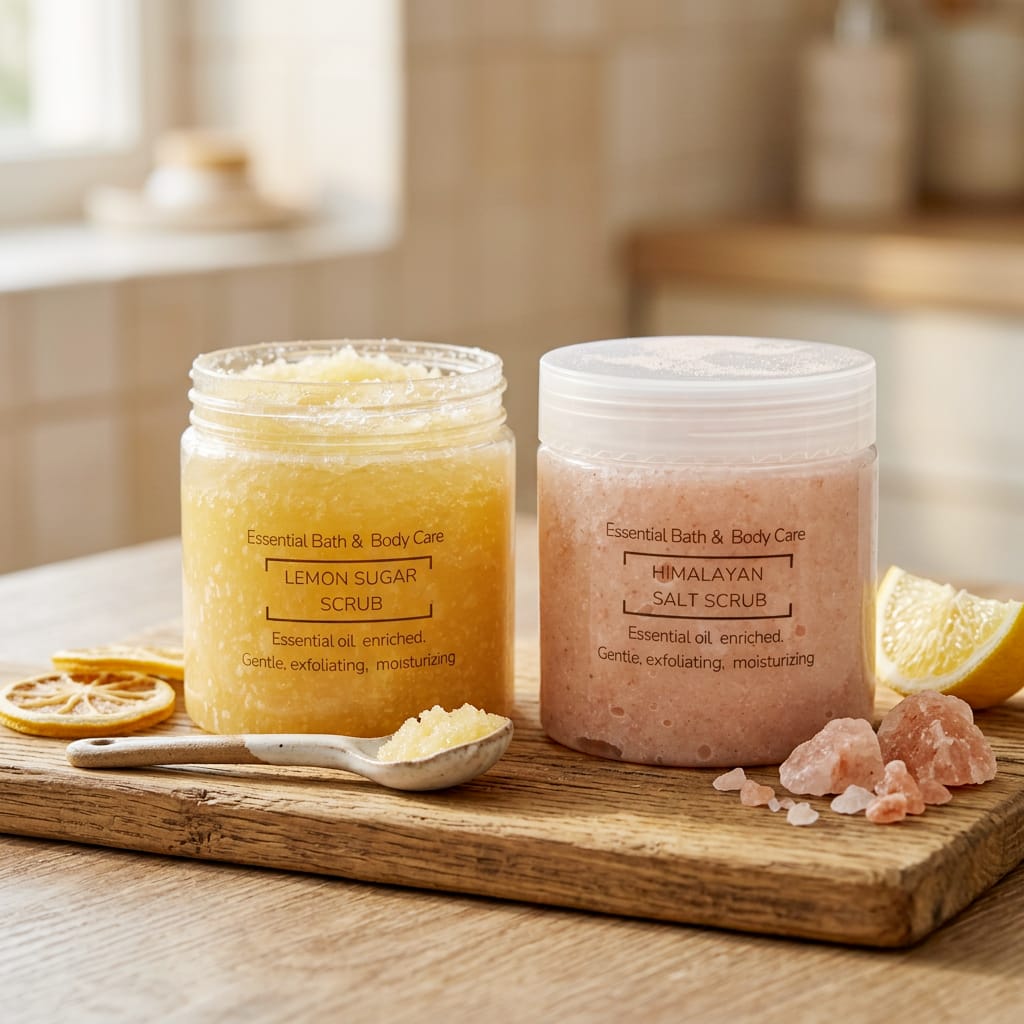 Natural Lemon Sugar Body Scrub – Exfoliating & Moisturizing